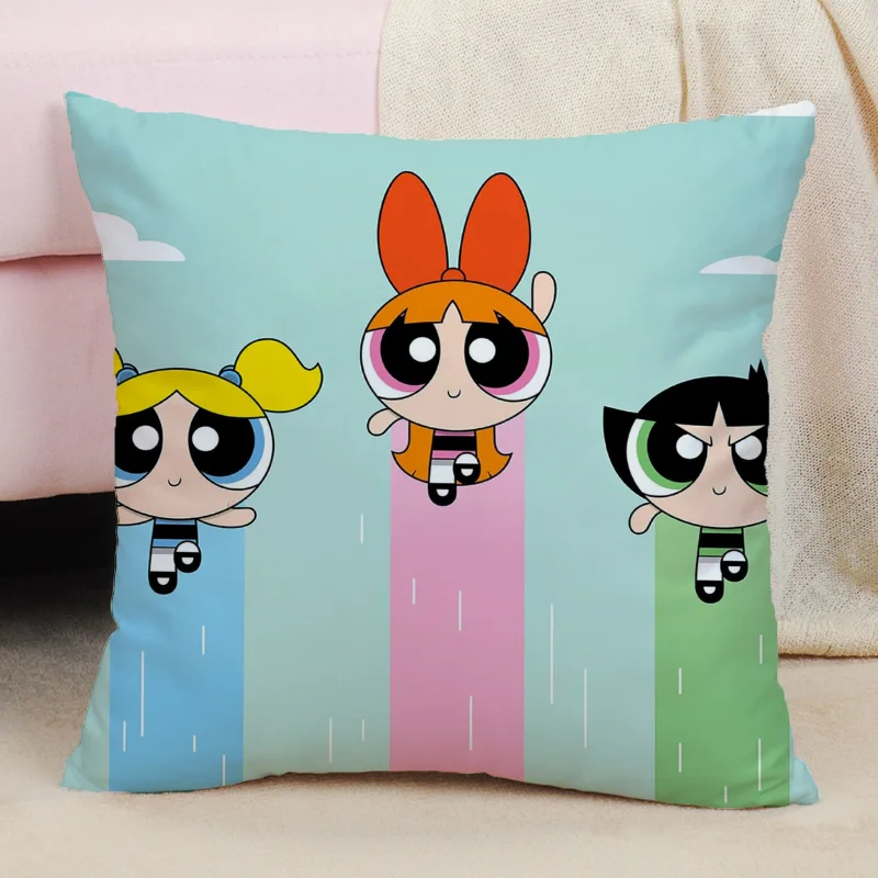 I Cuscini Per Federe Per Ragazze P-Powerpuffs Federe Decorative Per Cuscini Fodera Per Cuscino Sedie A Sdraio Cuscino Con Stampa Duplex