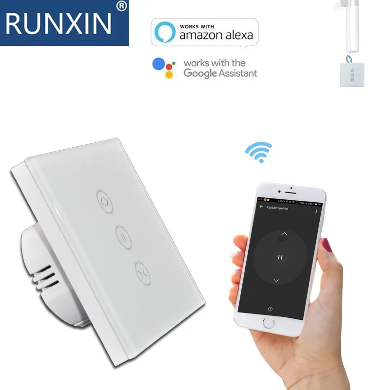 Interruttore Per Tende Wifi, Controllo Touch Screen Tramite Smartphone, Funziona Con Alexa, Google Home