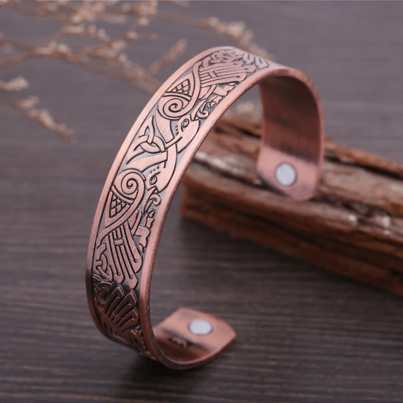 Nordic Viking Raven Open Wide Bangle Bracelet Moda Uomo E Donna Bracciale Bracciale Gioielli