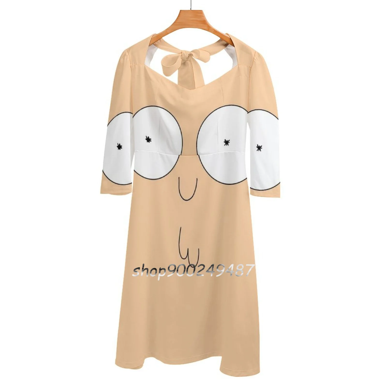 Morty Square Neck Dress Sweet Summer Dress Women Elegante Halter Print Dress Rbppbaction Morty Adult Swim