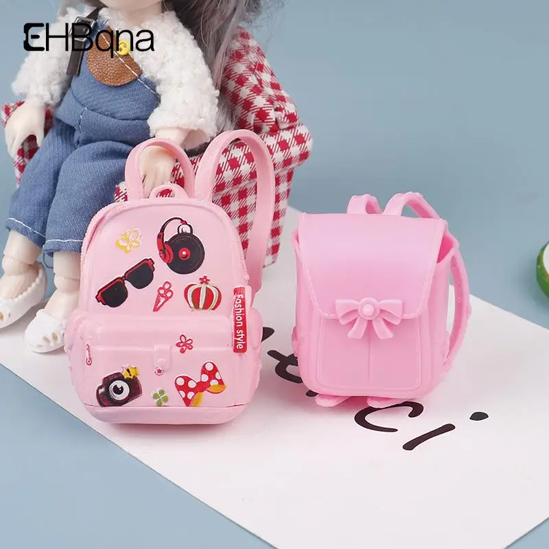 Mini Backpack Miniature Doll Bag Toys Pvc Schoolbag For Bjd Doll Schoolbag Dollhouse Decor Rucksack Dolls Accessories Kids Gifts