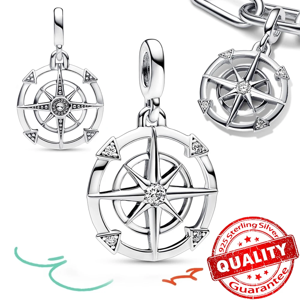 Me Series 925 Sterling Silver Compass Mini Ciondola Charm Fit Pandora Me Bracciale Girl Fine Jewelry Ciondolo Regalo Di Compleanno