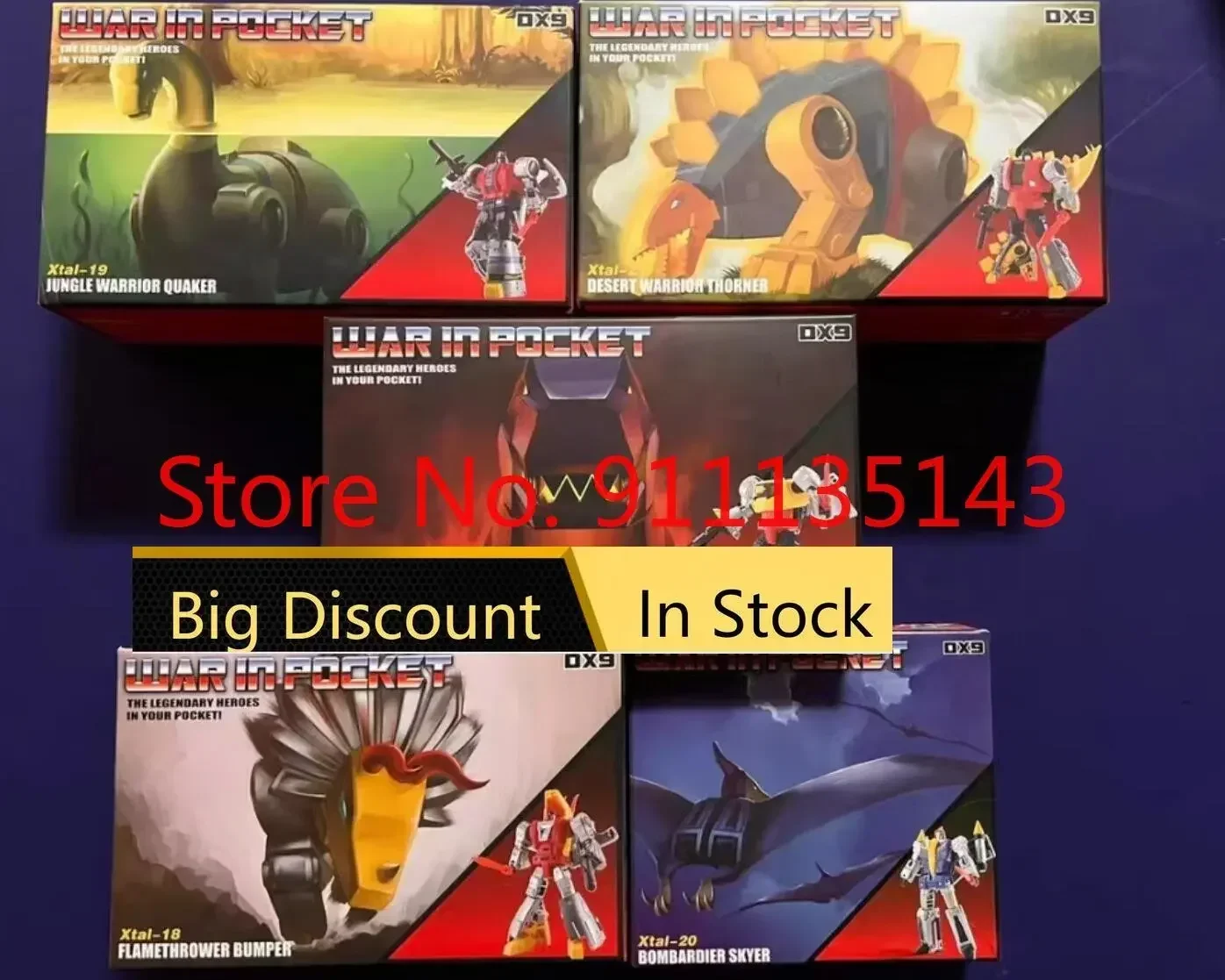 Dx9 War In Pocket Dinobots 5 Pcs Scorie Snarl Fanghi Soar In Stock