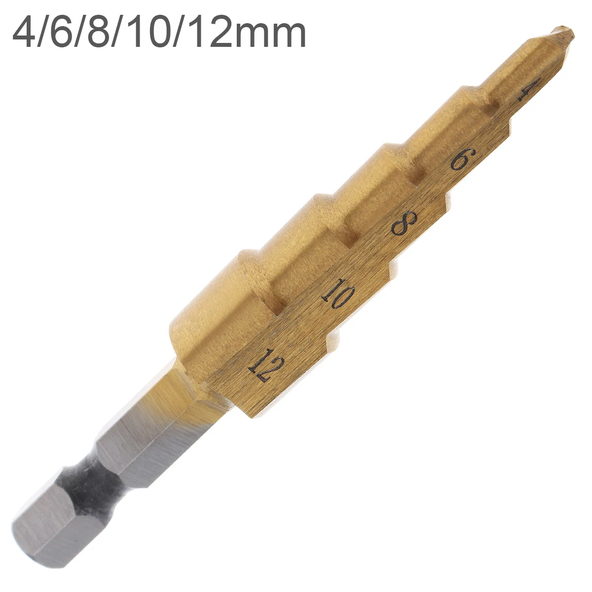 4-12Mm 4241 Hss 5 Step Drill Bit Pagoda Cone Drill With 1/4" Hex Shank And Treatment For Wood Drilling Power Tools Accessories