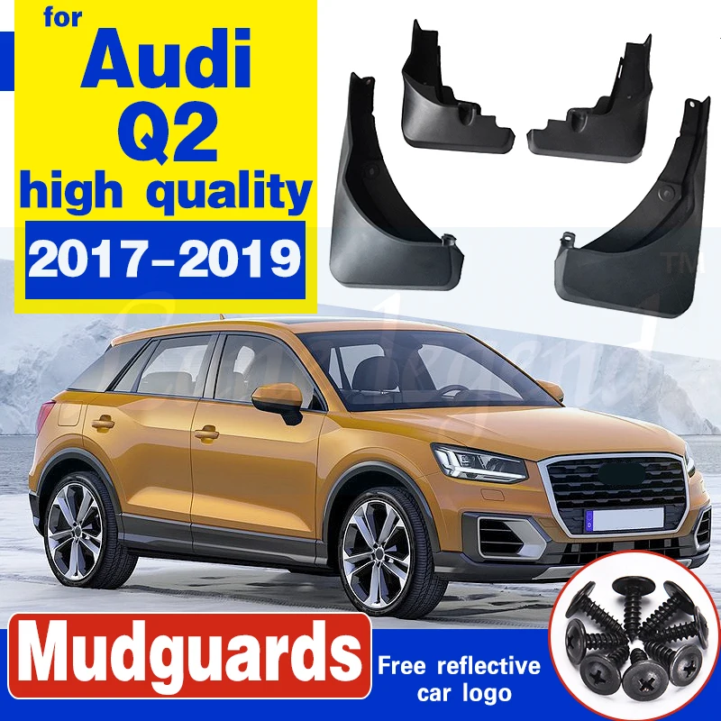 4 Pcs Paraspruzzi Auto Ruota Anteriore Della Parte Posteriore Dell'Automobile Per Audi Q2 2017 2018 2019 Parafango Mud Flap Guard Splash Flaps Parafan