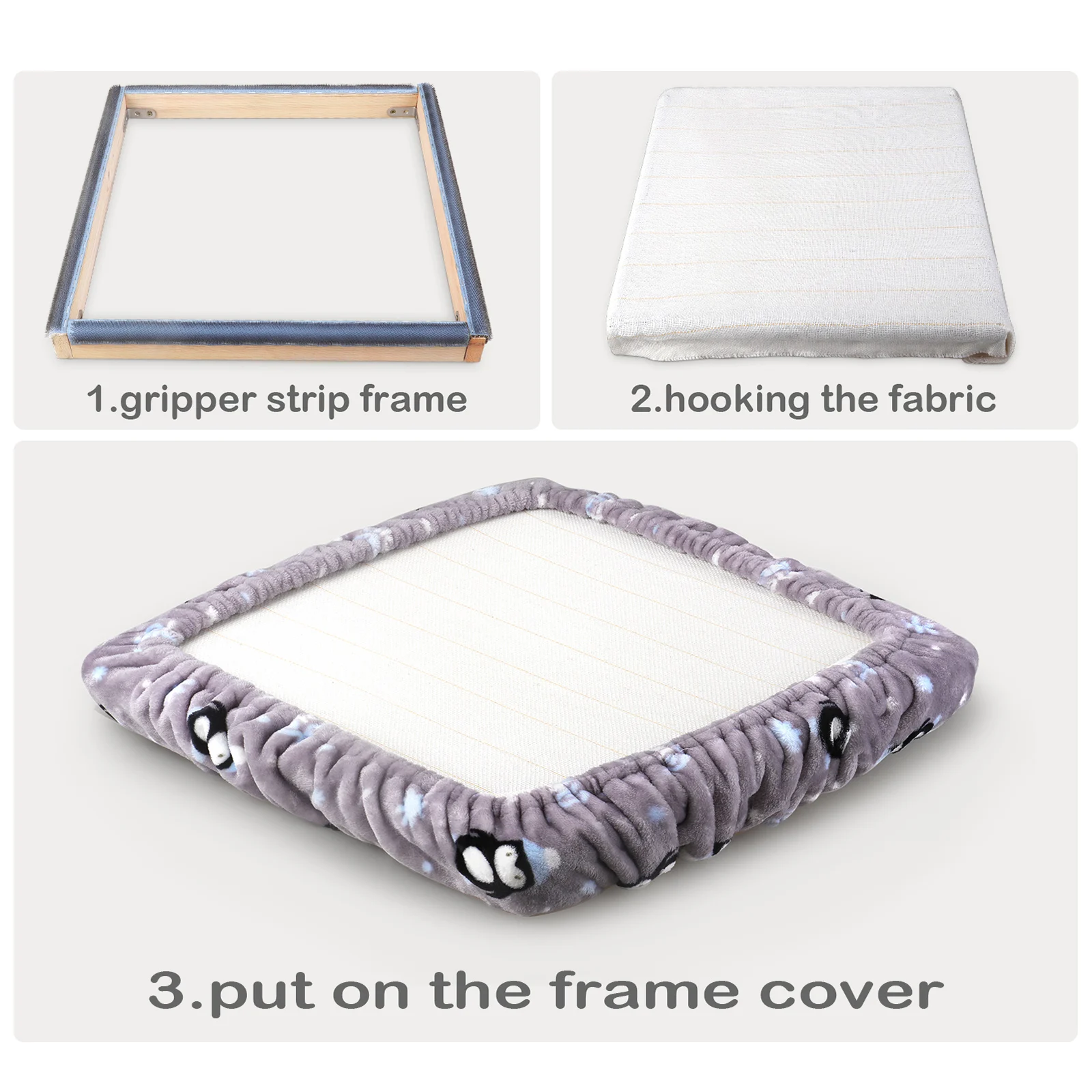 50Cm Quadrato Punto Croce Ricamo Cerchio In Legno Gripper Strisce Punch Needle Frame Con Ago Fai Da Te Cucito Panno Pittura Quilting