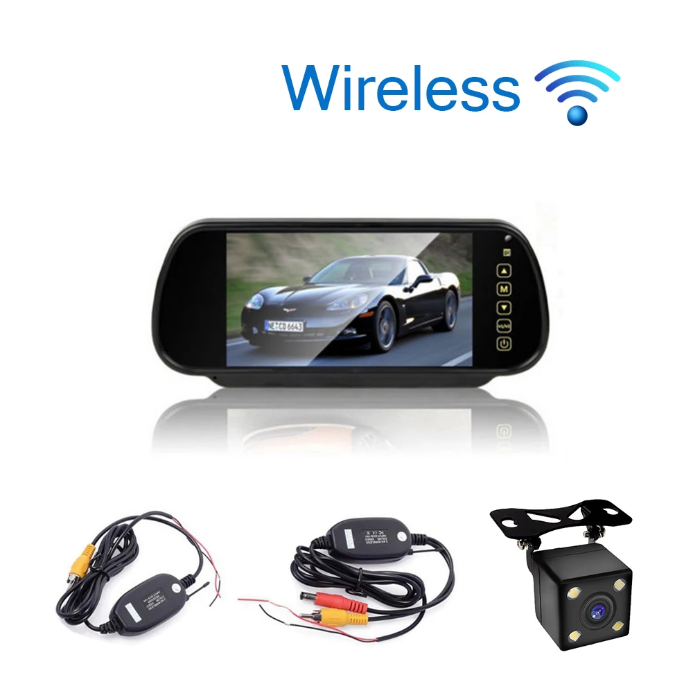 Car Styling Wireless 7 Pollici Tft Lcd Car Rear View Monitor Per Rearview D'Inversione Di Sostegno Della Macchina Fotografica Tv Display Wifi