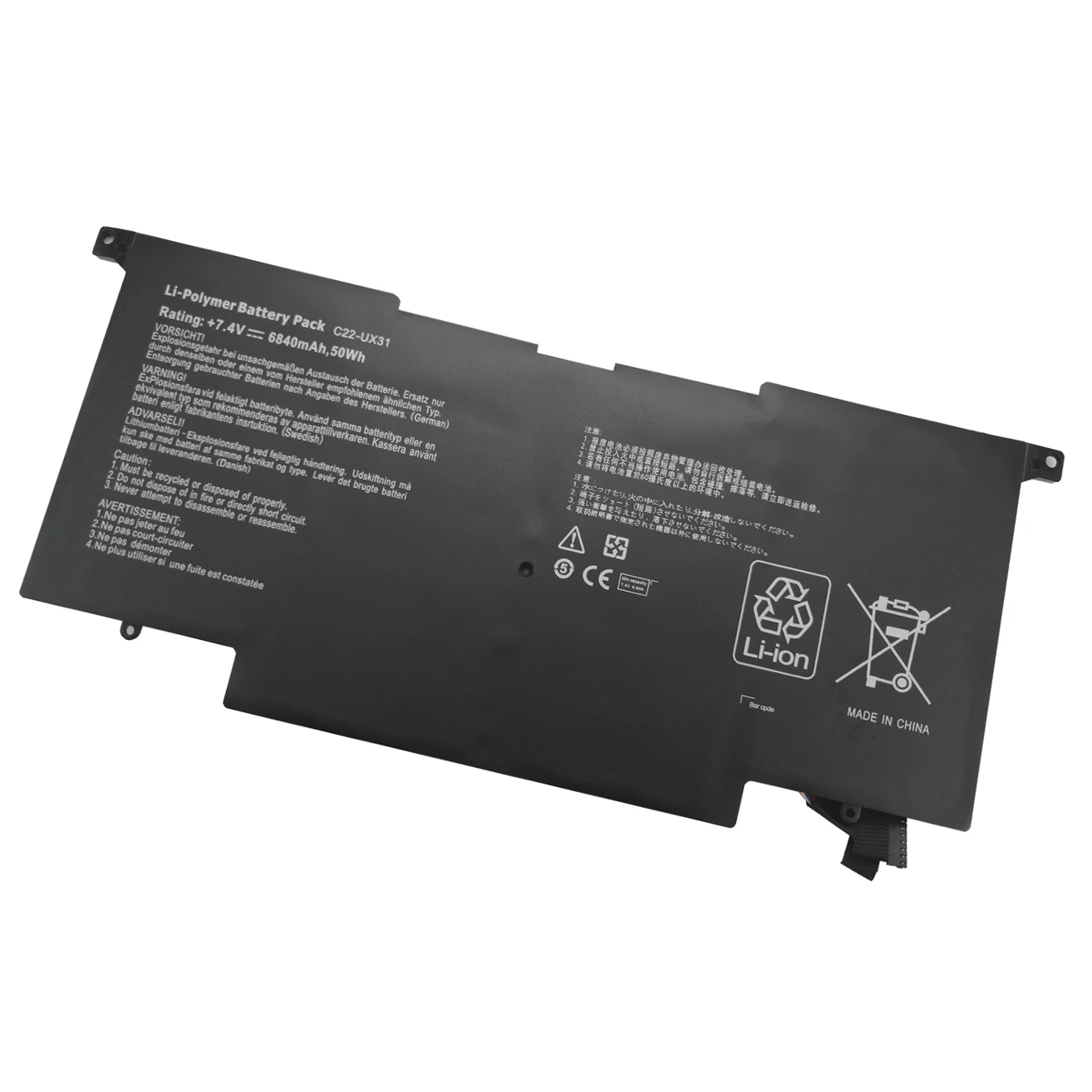 Batteria Del Computer Portatile Di C23-Ux31 Di 50Wh 7.4V Per Il Taccuino Ux31A-R4004H Bx31E Bx31A Di Di Ultrabook Ux31A Di Asus Zenbook Ux31E