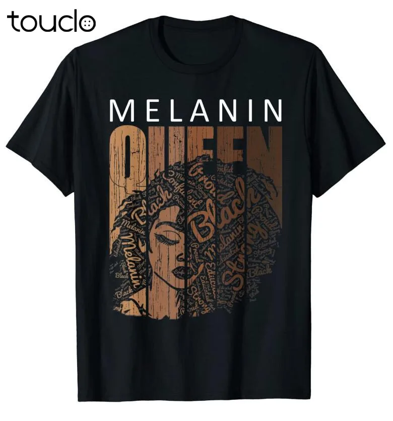 Melanin Queen Tee African American Strong Black Natural Afro T-Shirt Unisex