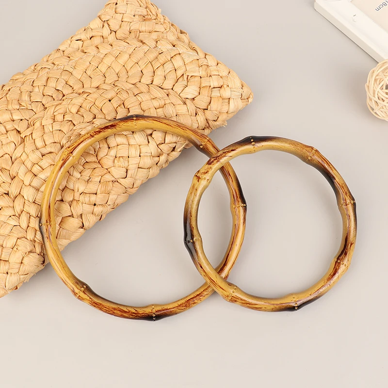 1Pc Bamboo Purse Handle Frame Hanger Fai Da Te Bamboo O Bag Handle Bag Straps Sostituzione Manici In Bambù Anelli In Legno Artigianali