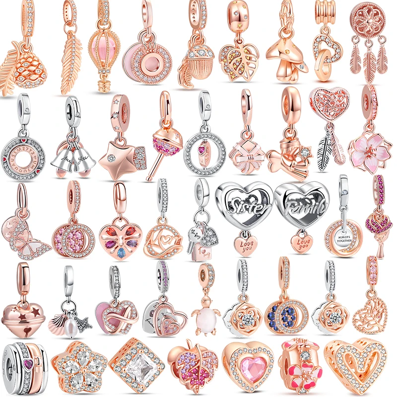 New Fashion Charm Beads Rose Gold Crown Pigna Lollipop Shell Fit Original Pandora Bracciale Bangle Accessori Per Gioielli Da Donna