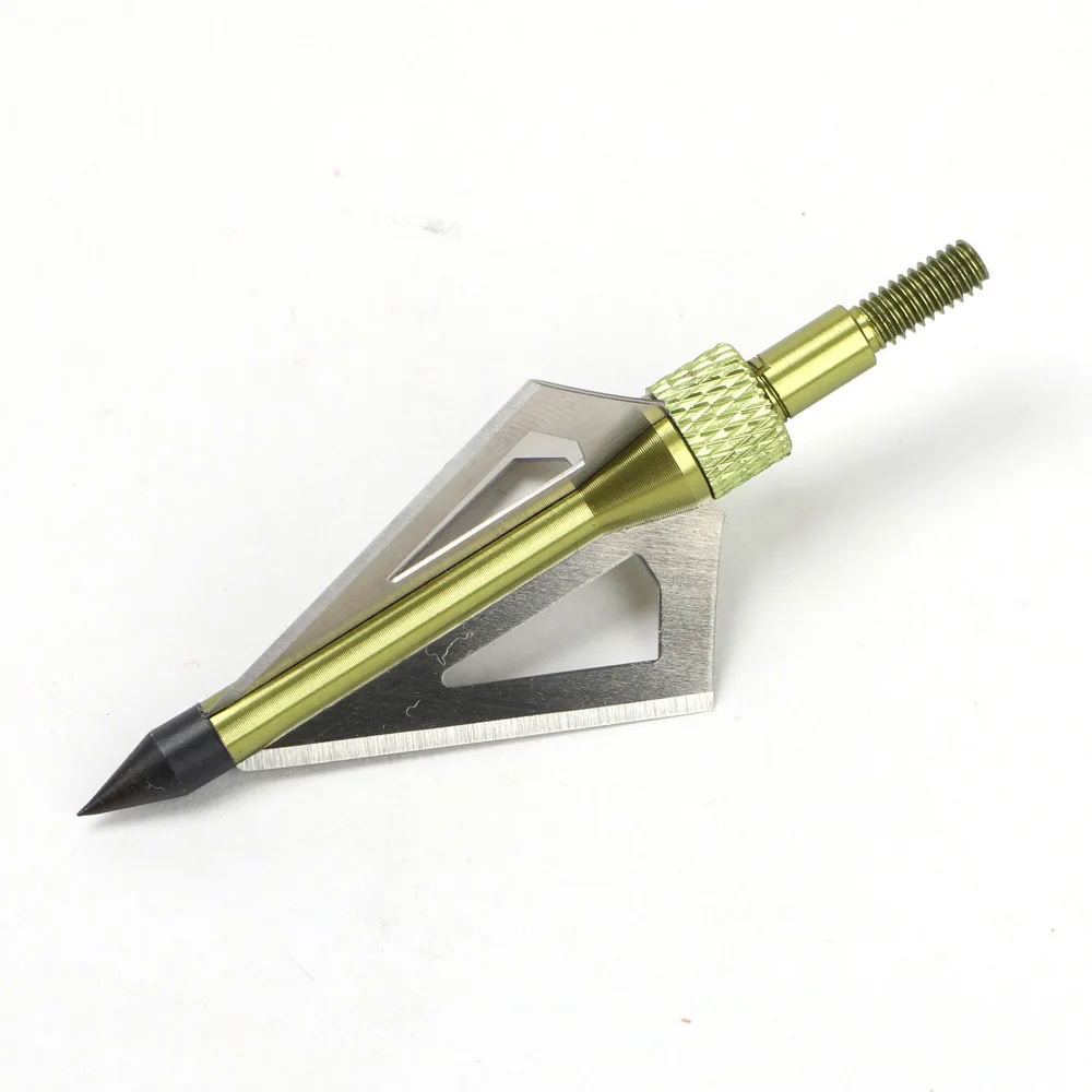 24 Pz/Lotto 100 Grano Caccia Balestra Freccia Broadhead 3 Lame Fisse Utilizzate Come Tiro Con L'Arco Arco E Freccia