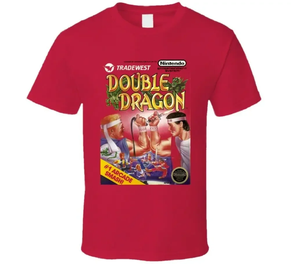 Maglietta Per Videogiochi Double Dragon Retro Nes Box Art