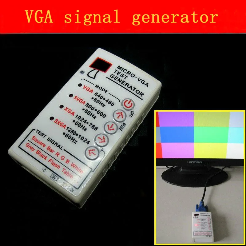 Portatile Generatore Di Segnale Vga Svga/Xga 60Hz Per Lcd Display Crt Monitor Tester Usb Tester Di Cavo Vga Svga Xga