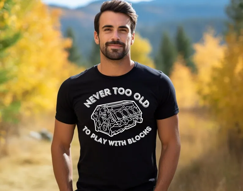 Mai Troppo Vecchio Per Giocare Con I Blocchi T Shirt Meccanica Car Lover Tuttofare S Father'S Day Dad Work Bench