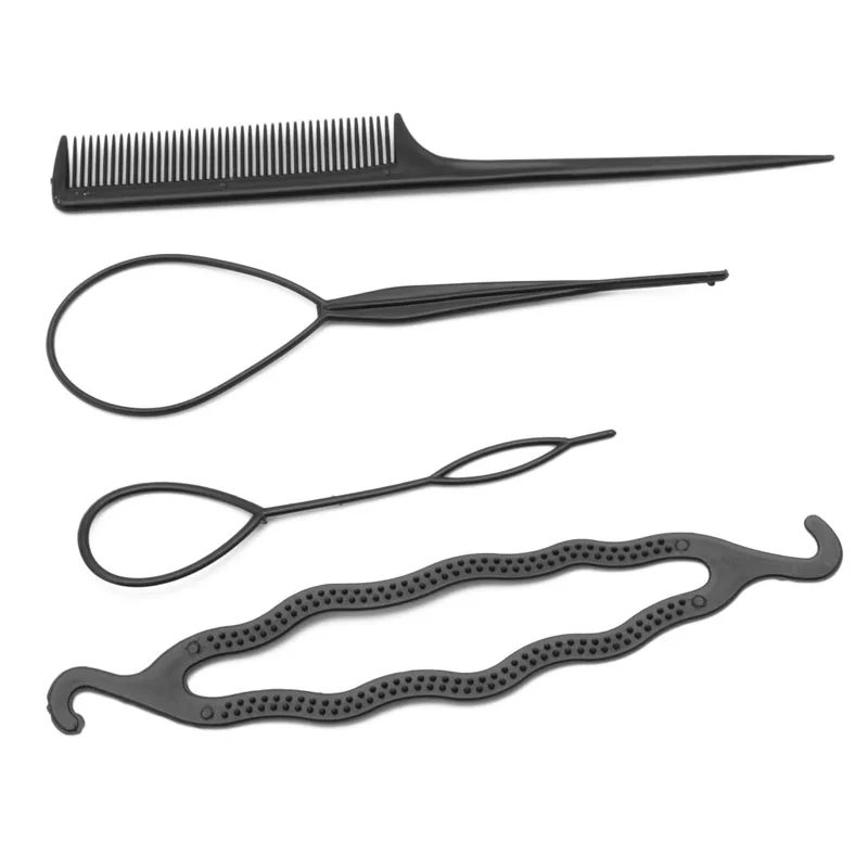 Drop Ship & Wholesale Hair Twist Styling Clip Stick Bun Maker Treccia Strumento Pettine Accessori Per Capelli 4 Pezzi Oct.15