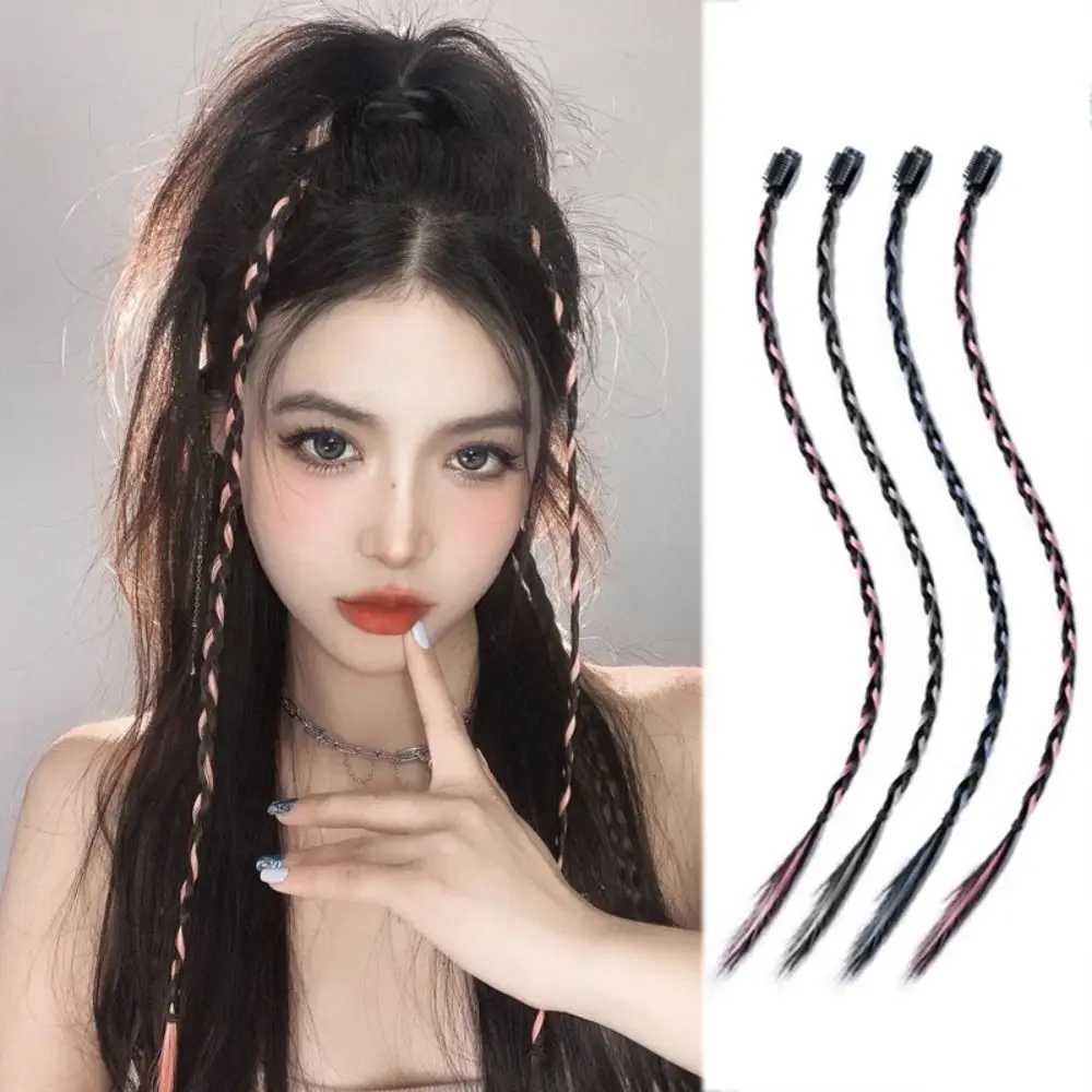 Clip Twist Corda Per Capelli Intrecciata Cool Fashion Hair Extension Hanging Ear-Dye Wig Y2K Invisibile Boxing Braid Hair Pieces Girls