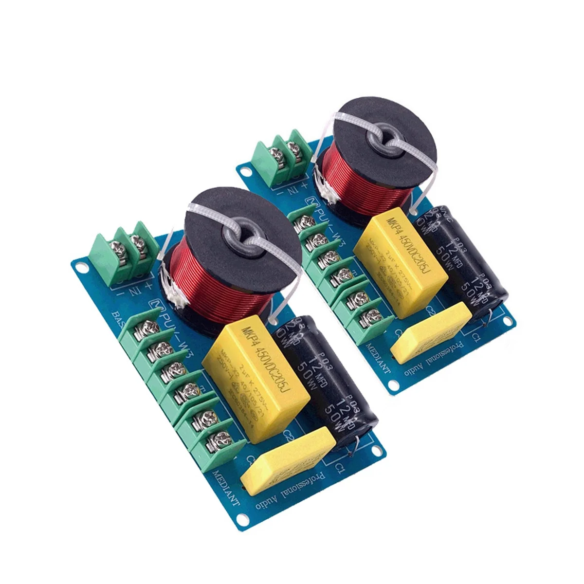 2 Pz 200W 3-Way Audio Hifi Filtro Circuito Altoparlante Stereo Filtri Crossover Treble/Bass 3 Unità Divisori Di Frequenza