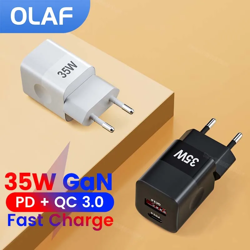 Caricabatterie Usb Tipo C Caricabatterie Usb C Portatile Gan 35W Supporto Tipo C Pd Ricarica Rapida Per Iphone 14 13 12 Pro Max Samsung Xiaomi