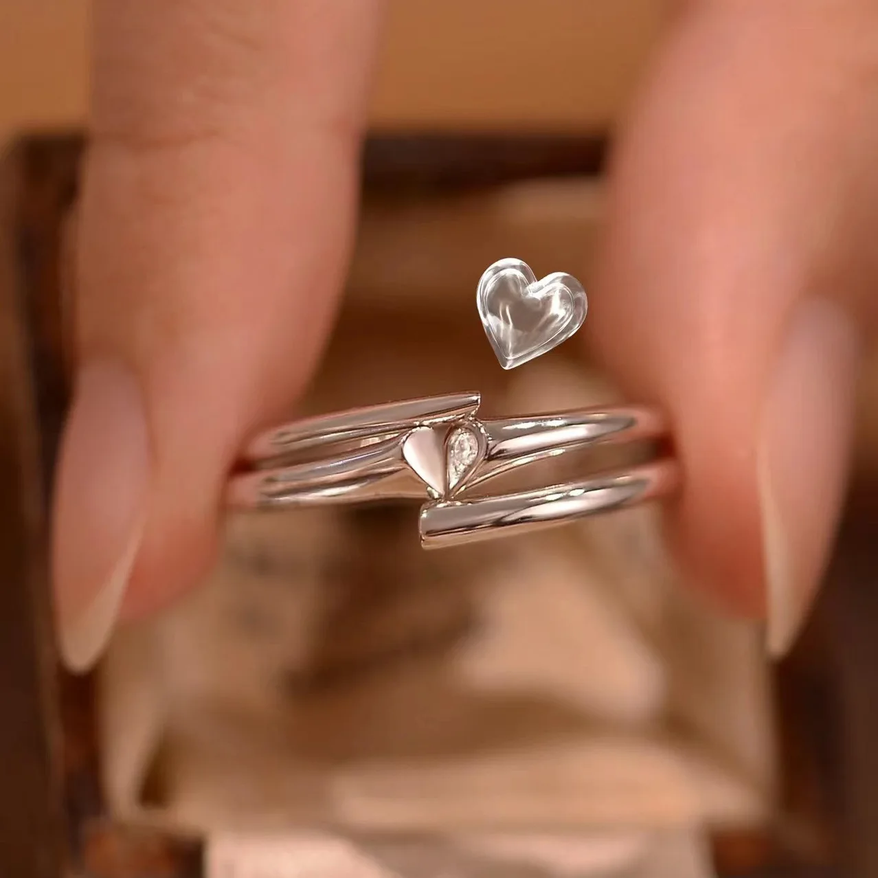 True Love Puzzle Pair Ring Love Ring Un Paio Di Anelli Personalizzati In Stile Semplice Da Uomo E Da Donna Possono Essere Combinati Con Un Regalo
