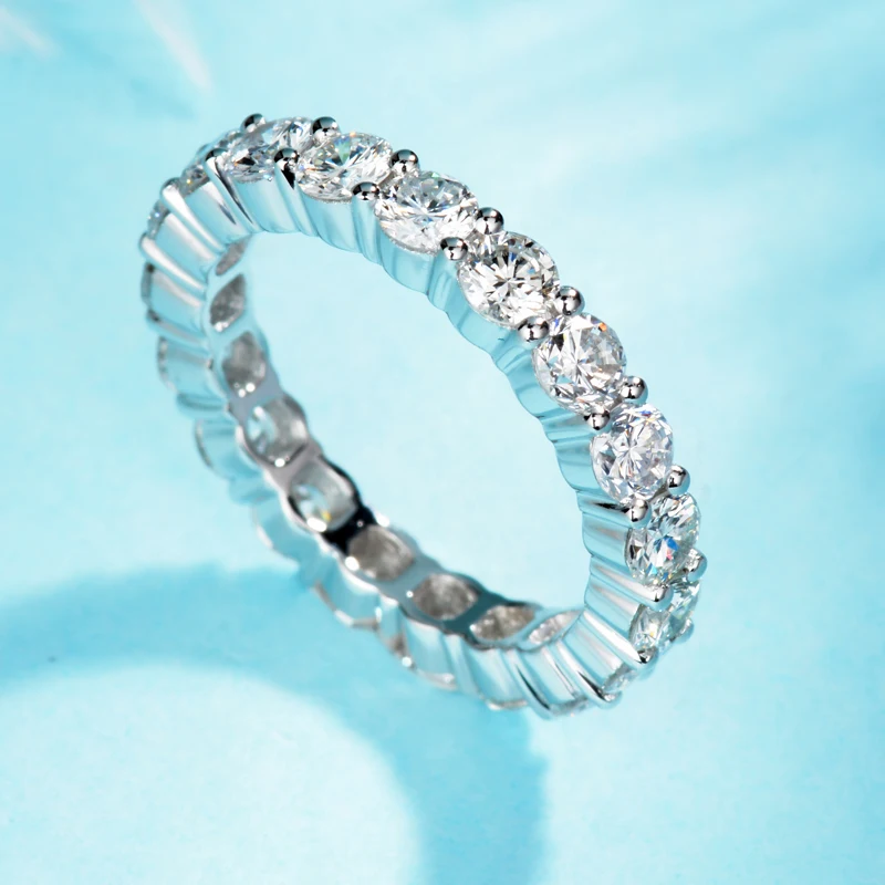 Mangopieluxury Una Fila Aaa Austriaco Cubic Zirconia Eternity Rings Fashion Gold Color Wedding Band