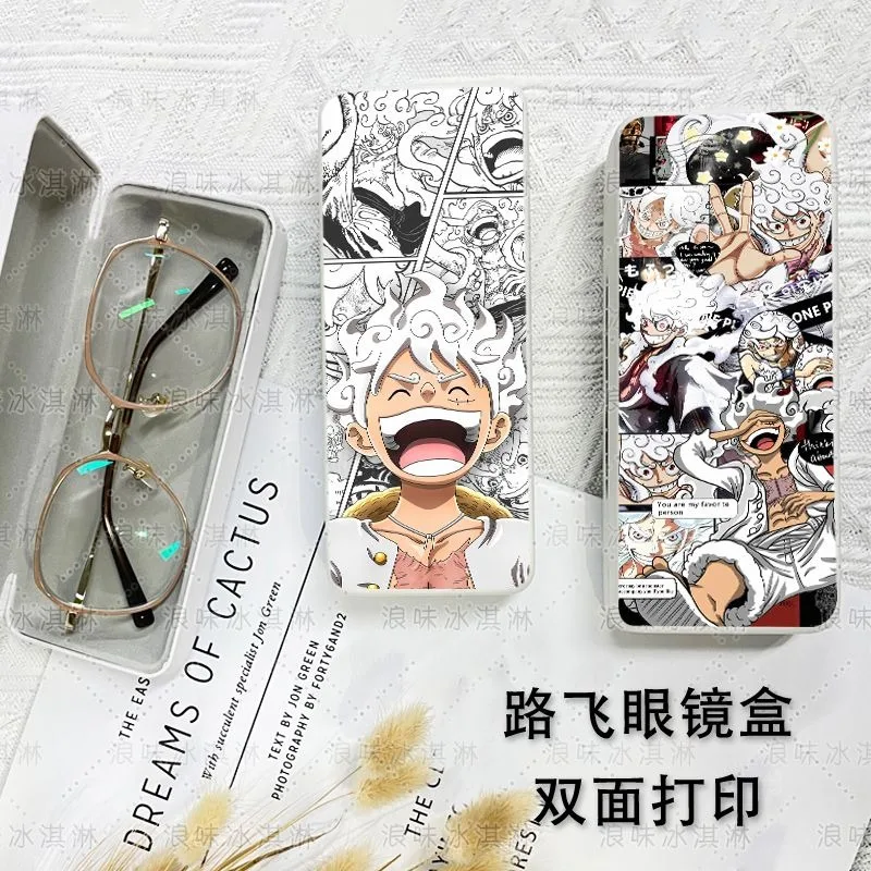 One Piece Rufy Animation Periferiche Cartoon Creative Glasses Case Fashion Student Occhiali Da Sole Portatili Scatola Di Immagazzinaggio Per Occhiali