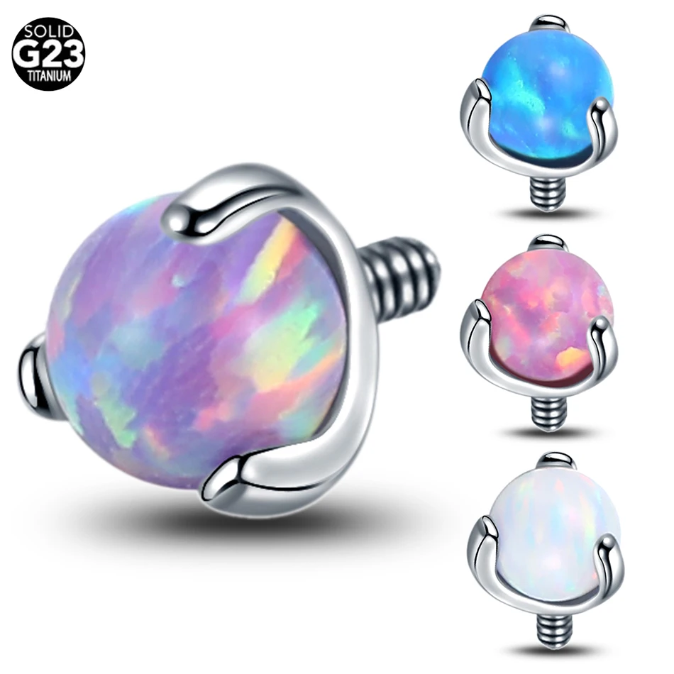 G23 Titanio Opale Dermico Ancoraggio Top Skinner Diver Micro Skin Diver Piercing Dermico Skinner Impianti Piercing Gioielli Per Il Corpo