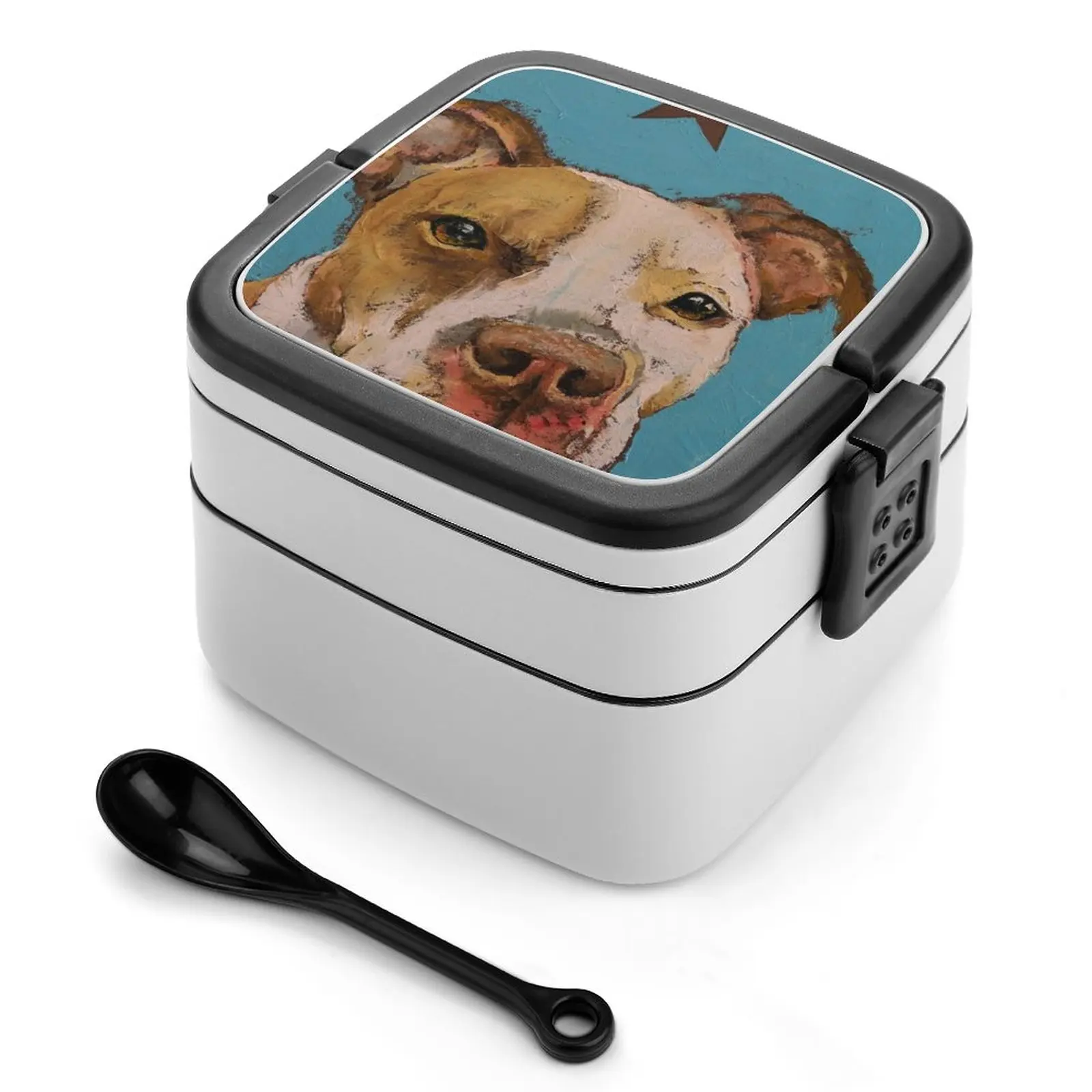 American Pit Bull Bento Scatole Fibra Di Grano Materiale Pp A Prova Di Perdite Con Stoviglie Cani Pit Bull Pitbull American Terrier