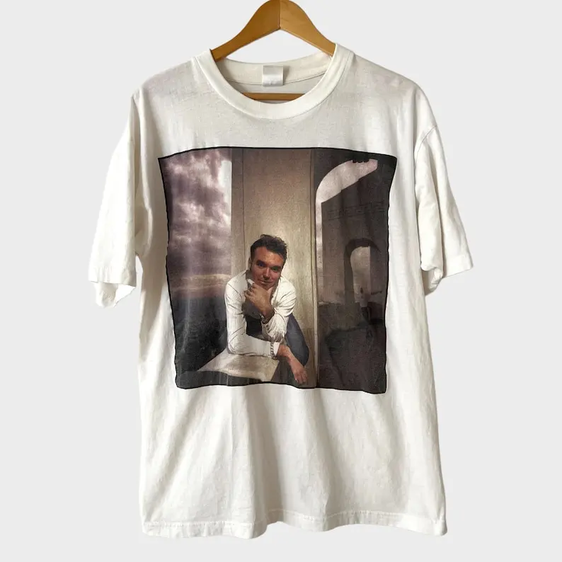 1990S Morrissey Vintage Band Tour New Wave T Shirt Anni '90 Smiths Maniche Lunghe O Corte