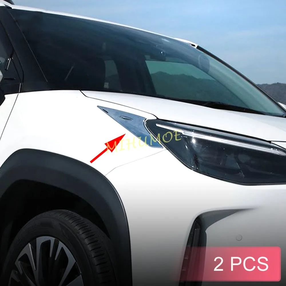 Chrome Head Light Headlight Trims Strips For 2021-2023 Toyota Yaris Cross Accessories