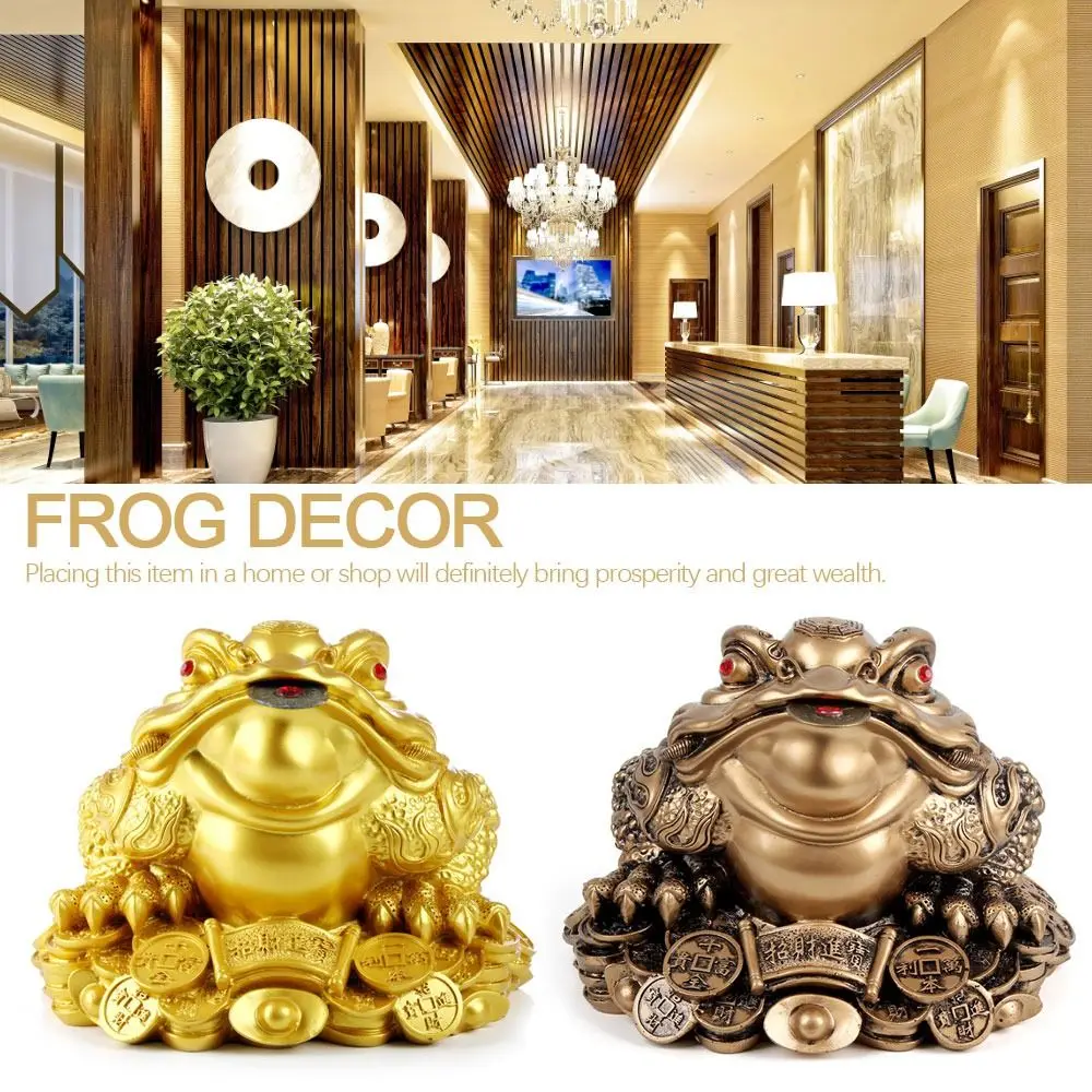 Ufficio Lucky Craft Resin Frog Ornament Feng Shui Frog Decor Money Toad