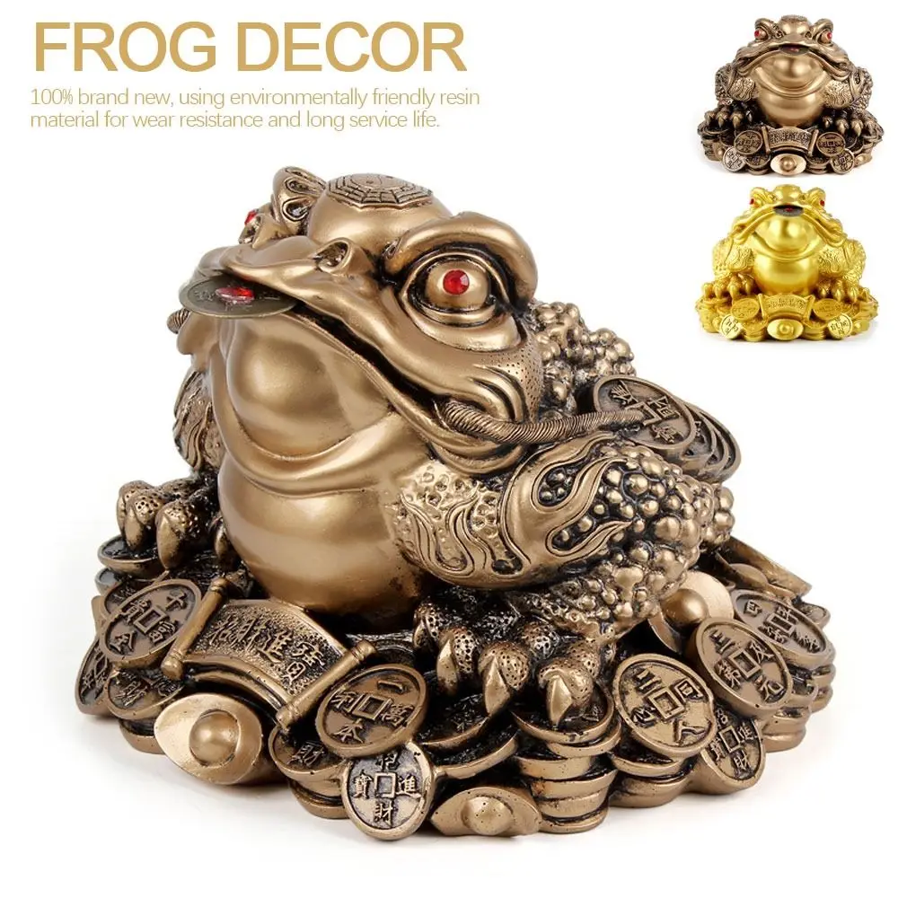 Office Craft Lucky Resin Money Toad Frog Decor Feng Shui Frog Ornament