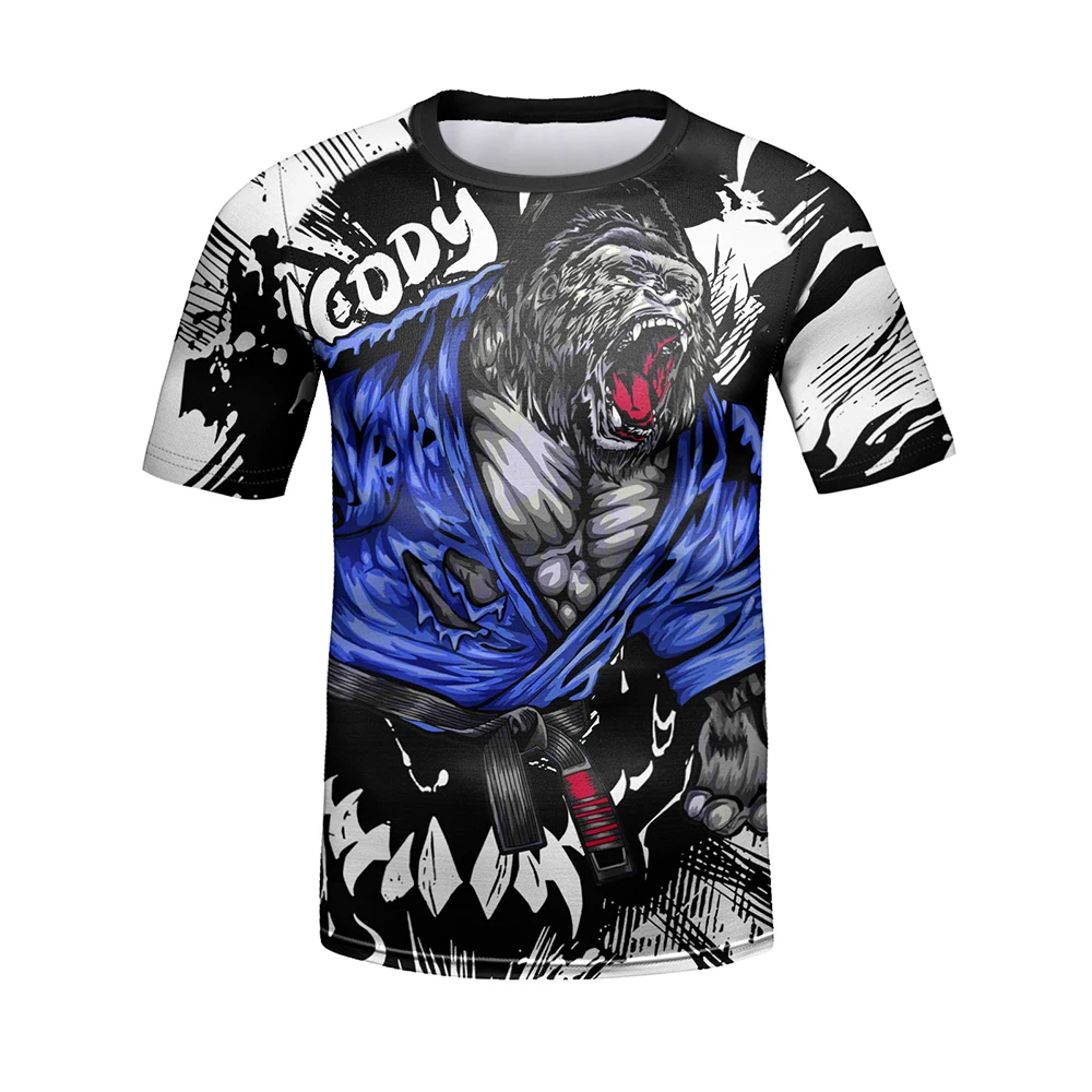 Cody Lundin Gorilla Compression Kids Boxing Jersey Bambini Trainning T Shirt Mma Jiu Jitsu Bjj Rashguard Palestra Sport Personalizzato