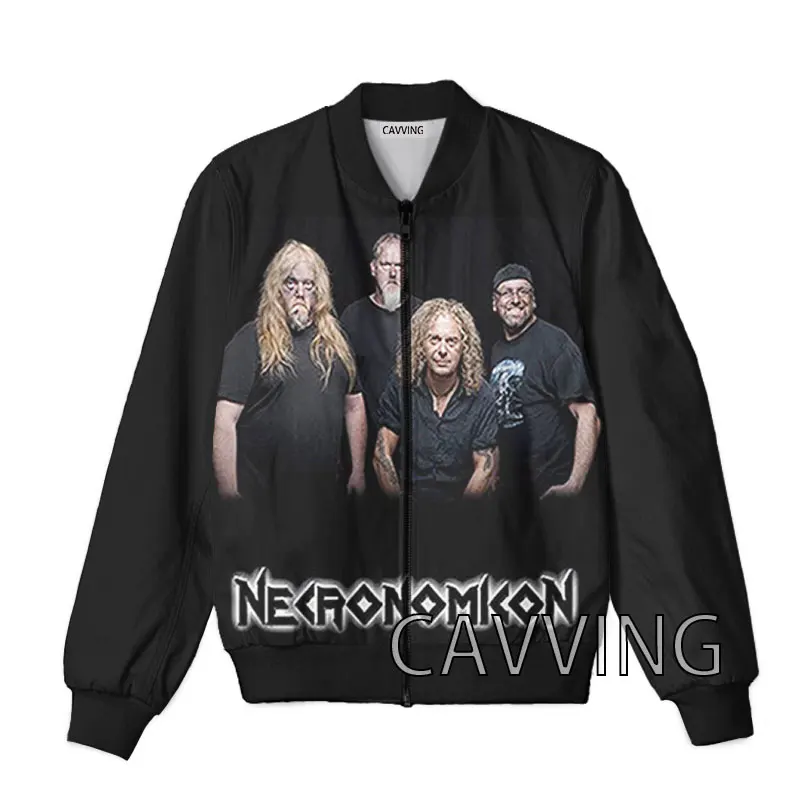 Cavving 3D Printed Necronomicon-Band Zipper Bomber Jackets Uomo Soprabito Mens Coat Zip Up Giacche Per Donna/Uomo