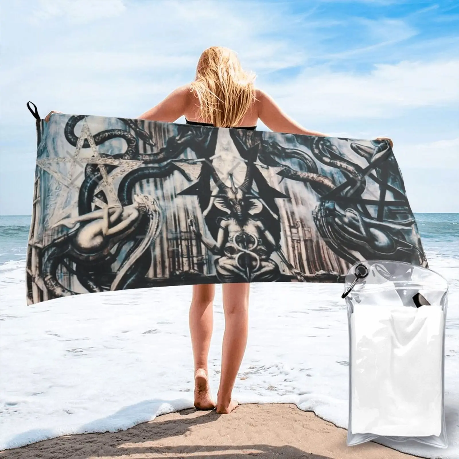Necronomicon Hr Giger Asciugamani In Spugna Beachwear Asciugamani Da Bagno E Doccia