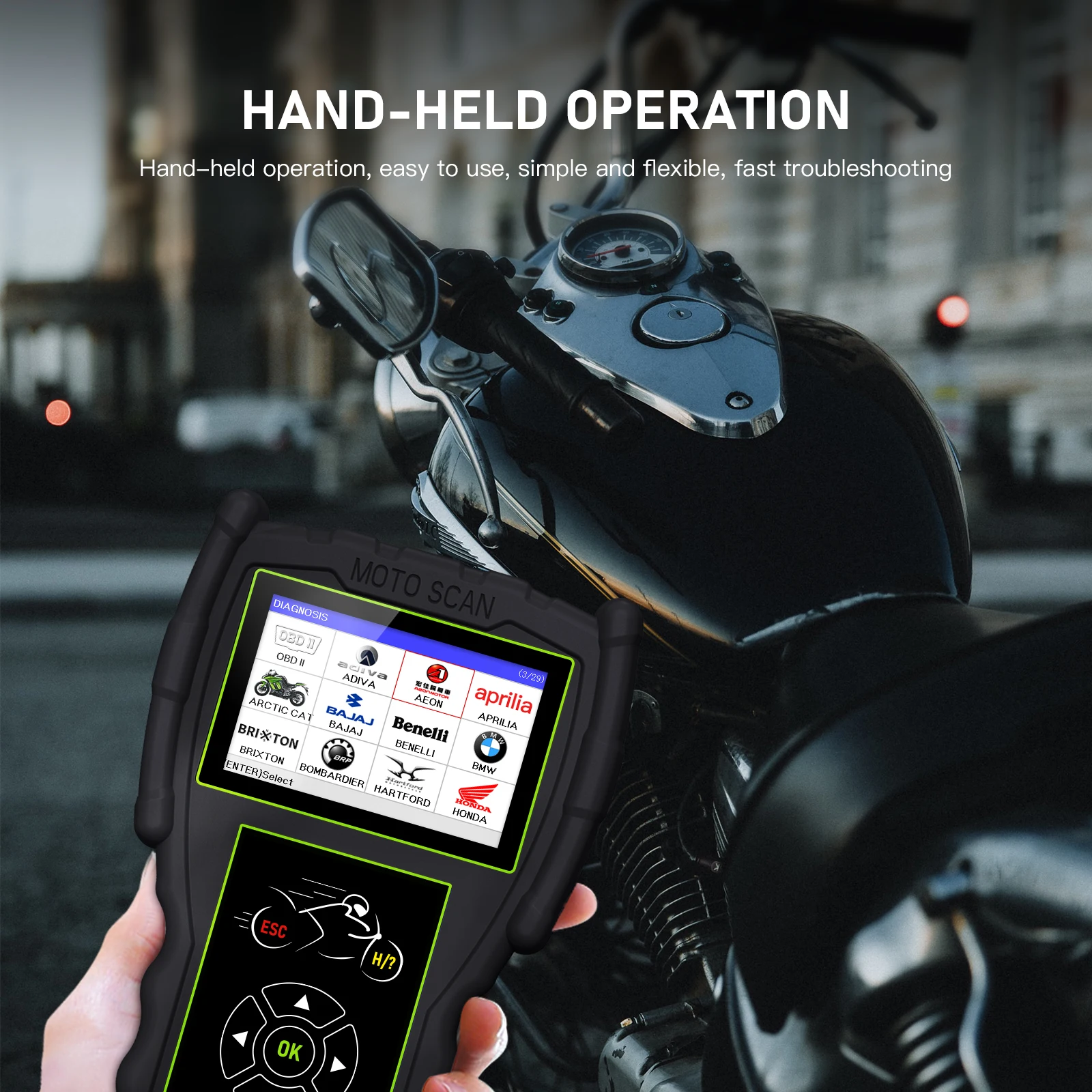 Strumento Diagnostico Per Moto Jdiag M100 Pro Strumento Di Scansione Per Moto Standard Motoscan Per Moto Universali + Tester Per Batterie