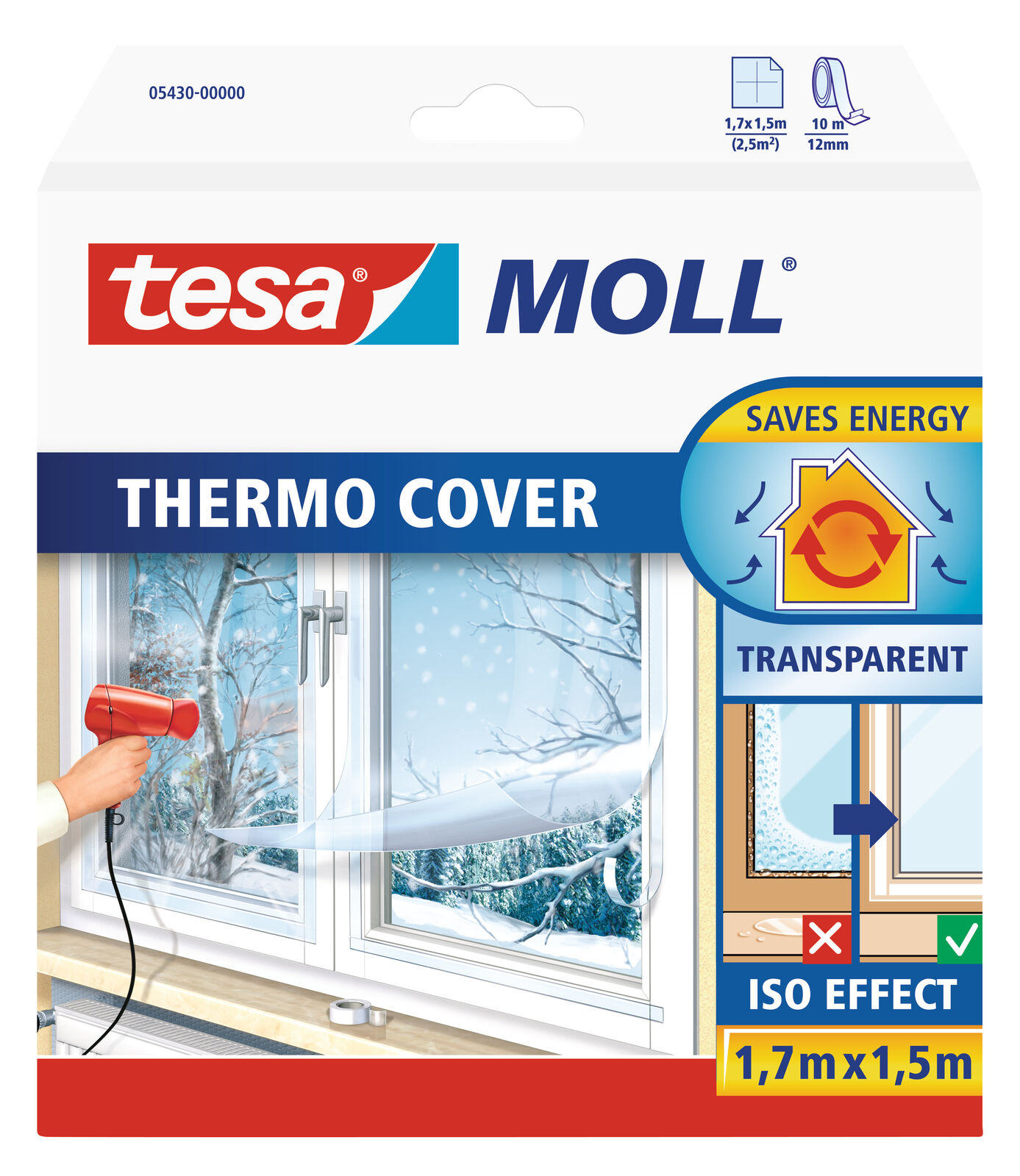 Isolierfolie Thermo Cover 1,70Mx1,50M Transparent 150,00 Cm Fenster