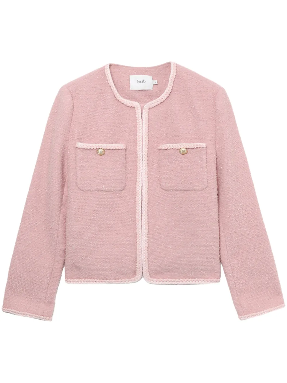 b+ab braided-trim tweed jacket - Rosa