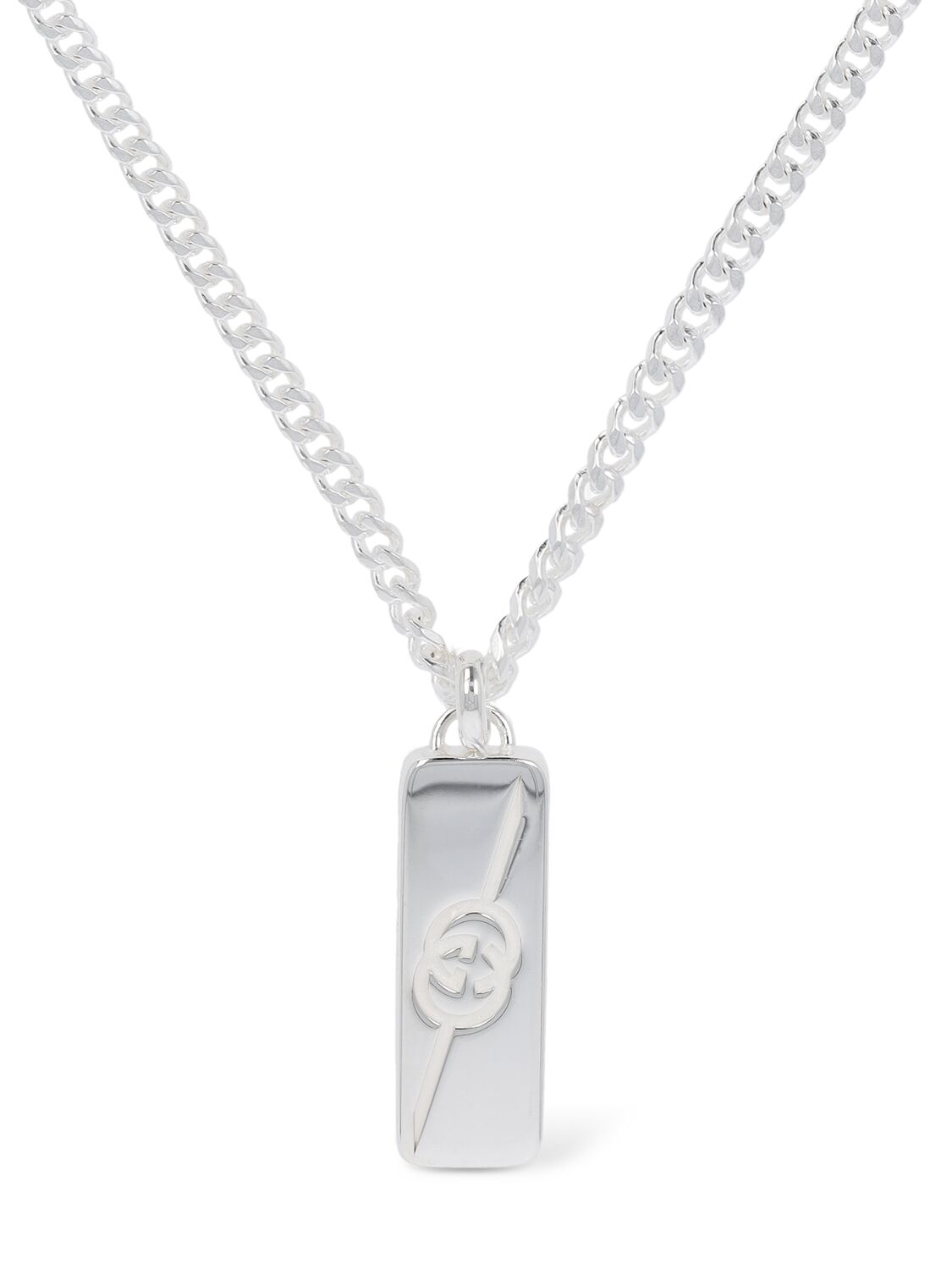 Collana Gucci Tag In Argento Sterling