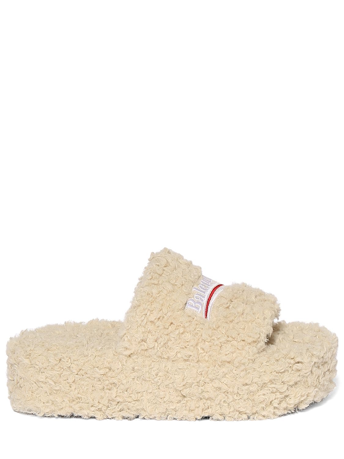 Sandali In Shearling Sintetico 10Mm