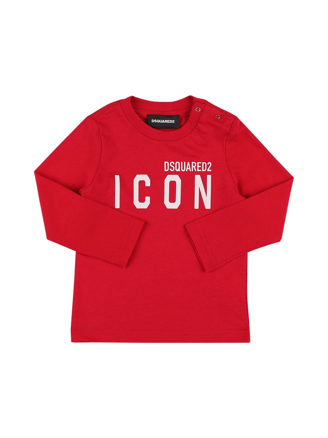 T-Shirt Icon In Jersey Di Cotone Con Stampa