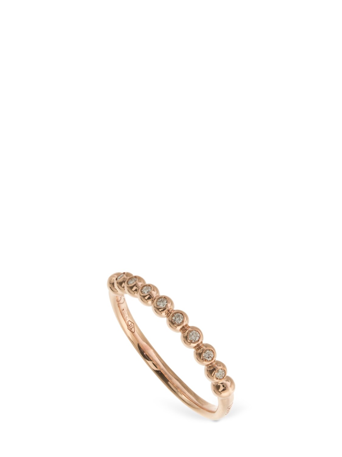Anello Sottile Bollicine In Oro 9Kt Con Diamanti