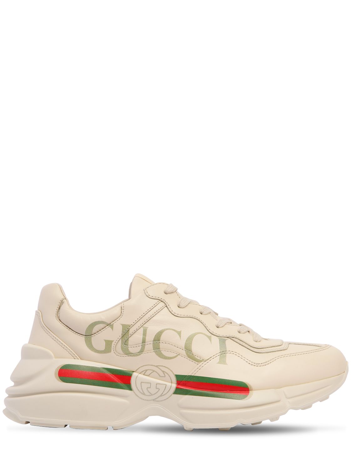 Sneakers Rhyton Gucci In Pelle Con Stampa