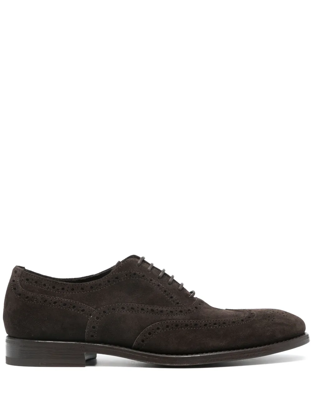 Henderson Baracco stacked-heel suede brogues - Marrone