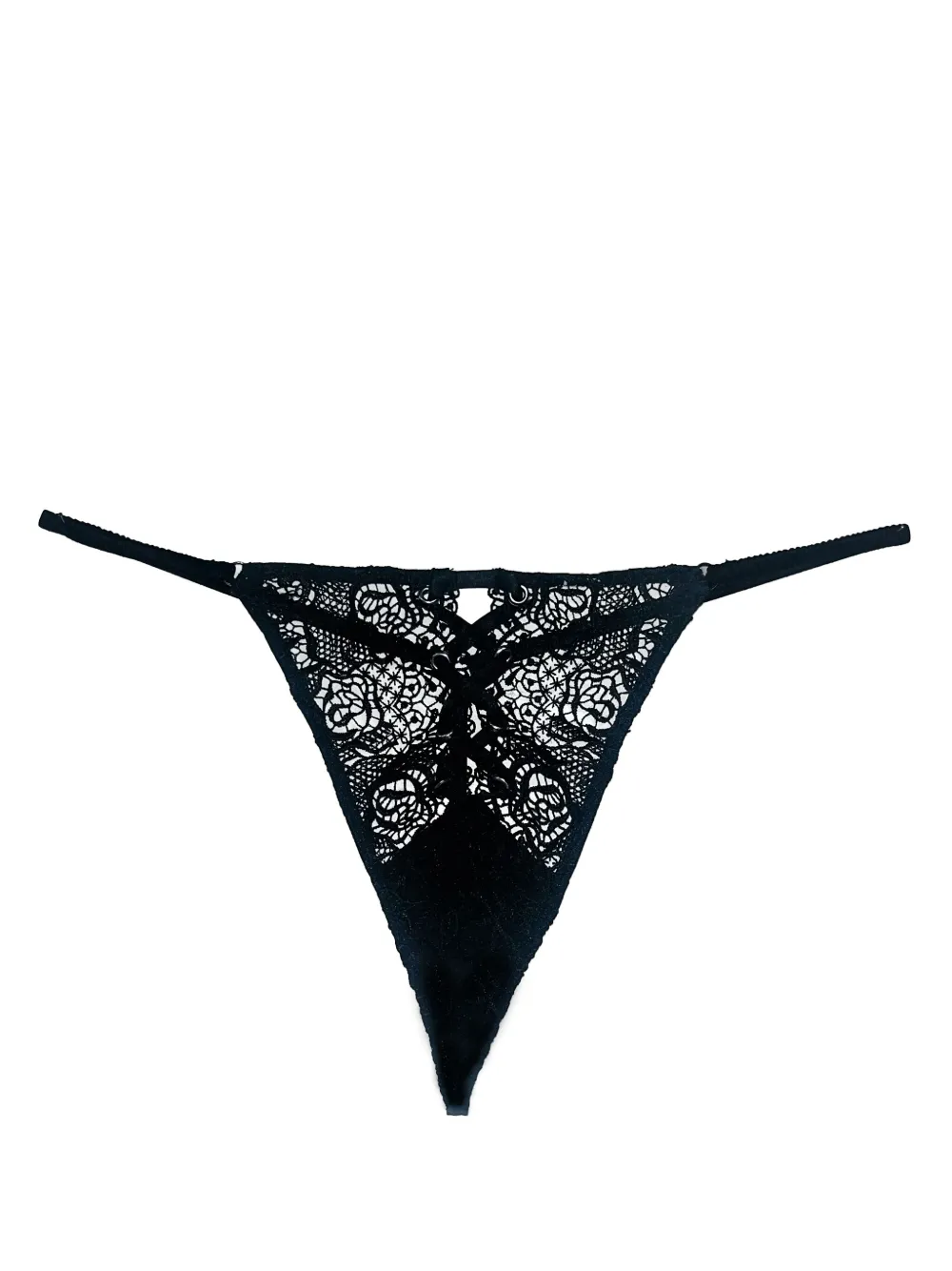 Fleur Du Mal lace cotton G-string - Nero