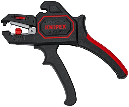 Knipex Automatische Abisolierzange, 0,2-6 Mm², Feinjustierung, Einstellbarer Längenanschlag, Abisolierwerkzeug, Abisolierer, 12 62 180