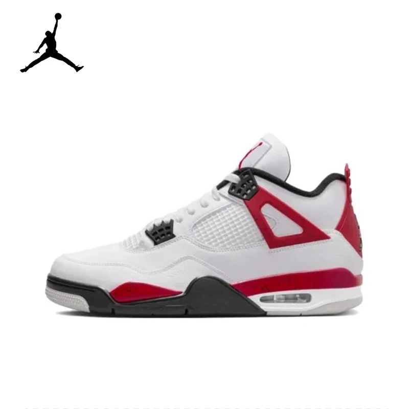 Jordan Air Jordan 4 "Grigio Neutro" "Cemento Rosso" Comode Scarpe Da Basket Retrò Da Uomo Bianche E Nere E Rosse Dh6927-161