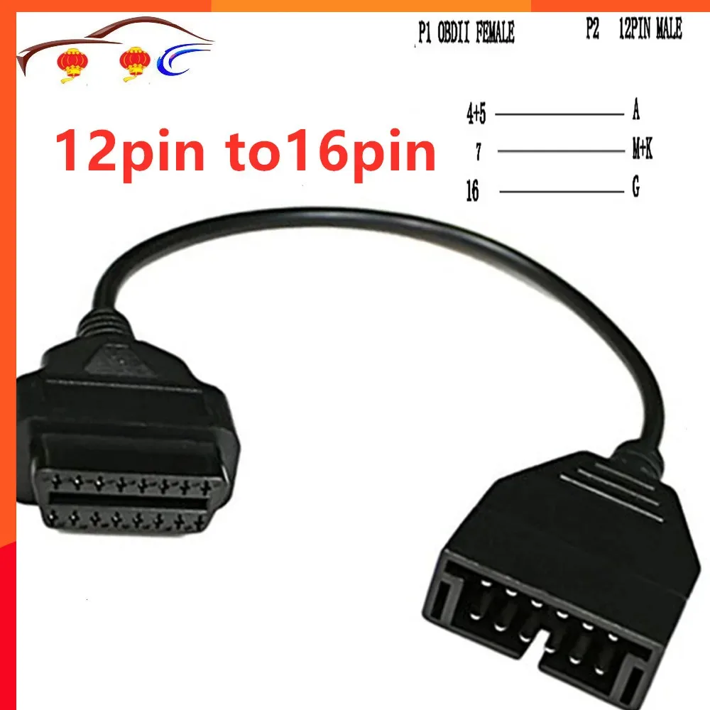 2024 Convertitore Adattatore Cavo Scanner Diagnostico Obd 12 Pin Obd1 A 16 Pin Convertitore Obd2 Cavo Adattatore Scanner Diagnostico