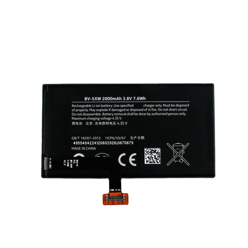 Nuova Batteria Bv-5Xw Per Telefono Cellulare Nokia Lumia 1020 Eos