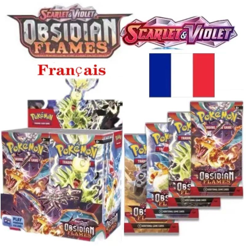Versione Francese Pokemon Tcg: 360 Pezzi Fiamme Di Ossidiana Scarlatto E Viola Evolving Skies Booster Box Carte Pokemon Confezione Da 36 Regali